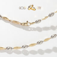 Csillogó, 14 karátos sárga és fehér aranyból készült mutatós nyaklánc