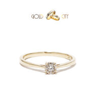 Klasszikus stílusú női brill köves gyűrű, 14 karátos aranyból