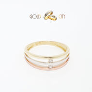 Sárga fehér rozé arany gyűrű az ékszer webáruházból-GoldCity-Ékszer-Webáruház