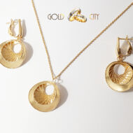 Sárga arany fülbevaló és medál az ékszer webáruházból-GoldCity-Ékszer-Webáruház