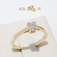 Klasszikus stílusú női brill gyűrű, 14 k sárga aranyból-goldcity.hu