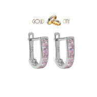 Rózsaszínű köves bébi fülbevaló az ékszer webáruházból-goldcity.hu