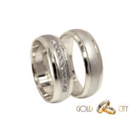 Modern karikagyűrű,  fehér aranyból, a női gyűrűt kövekkel-goldcity.hu
