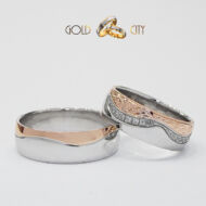 Kétszínű kézi véséssel díszített arany karikagyűrű, a Gold City Ékszer Webáruház kínálatából.