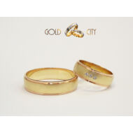 Fényes rozé és matt sárga arany karikagyűrű, a nőiben kövekkel a Gold City Ékszer Webáruházból.