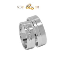 Karikagyűrű 14 karátos  fehér aranyból, a női gyűrű  kövekkel-goldcity.hu