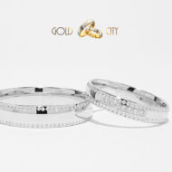 Fényes, 14 karátos különleges fehér arany karikagyűrű-goldcity.hu
