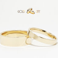 Fényes, 14 karátos modern sárga arany karikagyűrű-goldcity.hu