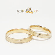 Fényes és matt, 14 karátos modern sárga arany karikagyűrű-goldcity.hu