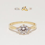 Sárga arany köves gyűrű, jegygyűrű az ékszer webáruházból-goldcity.hu
