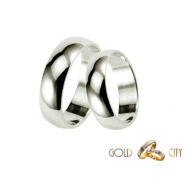 Fényes, 14 karátos fehér aranyból készült klasszikus sima karikagyűrű