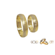Kétszínű hullám mintás arany karikagyűrű, a Gold City Ékszer Webáruház kínálatából.