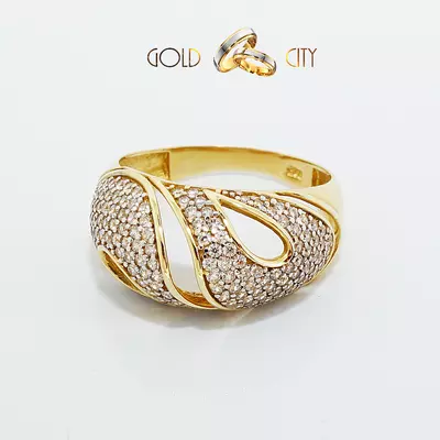 GY-S-1570 sárga arany köves gyűrű méret 56