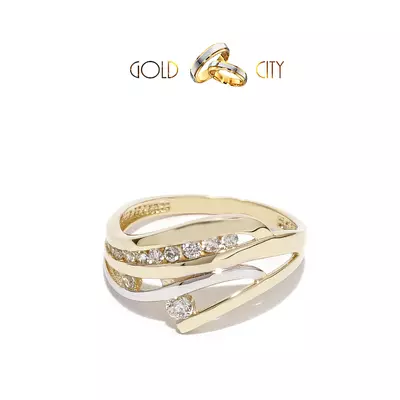 GYP-S-5046 kétszínű arany köves gyűrű mérete 59