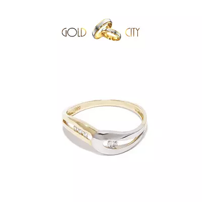 GYS-S-5111 kétszínű arany köves női gyűrű mérete 64