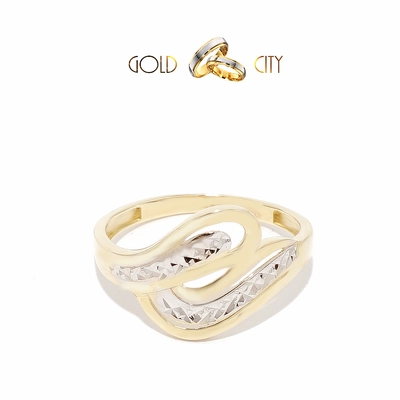 GYS-S-5135 kétszínű arany vésett gyűrű mérete 59