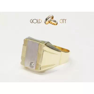 Sárga-fehér arany pecsétgyűrű az ékszer webáruházból-GoldCity-Ékszer-Webáruház