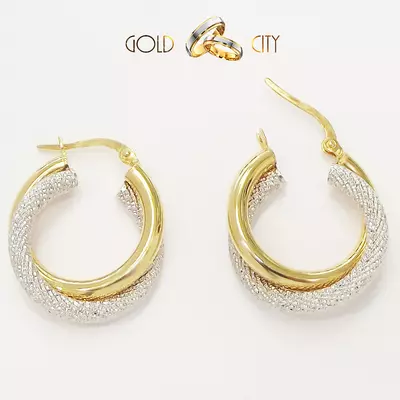 Sárga és fehér arany fülbevaló az ékszer webáruházból-GoldCity-Ékszer-Webáruház