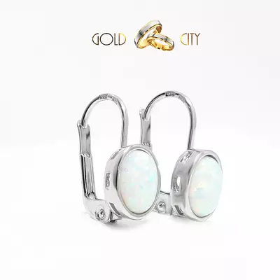 FP-F-6824 fehér arany opál köves fülbevaló