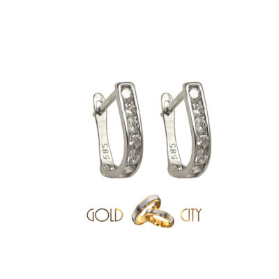 Fehér arany köves fülbevaló-Goldcity Ékszer Webáruház