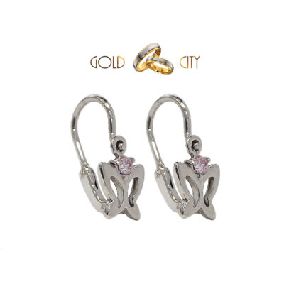Fehér arany bébi fülbevaló az ékszer webáruházból-goldcity.hu