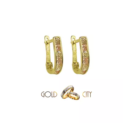 Sárga arany köves fülbevalók az ékszer webáruházból-goldcity.hu
