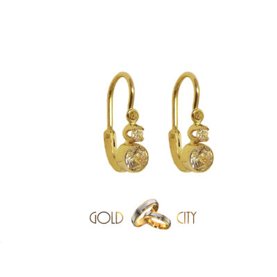 Sárga arany pillangó bébi fülbevaló az ékszer webáruházból-goldcity.hu