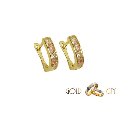 Arany bébi fülbevaló kövekkel díszítve a GoldCity Ékszer Webáruházból.