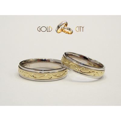 Karikagyűrű, jegygyűrű vésett mintával a GoldCity Ékszer Webáruházból