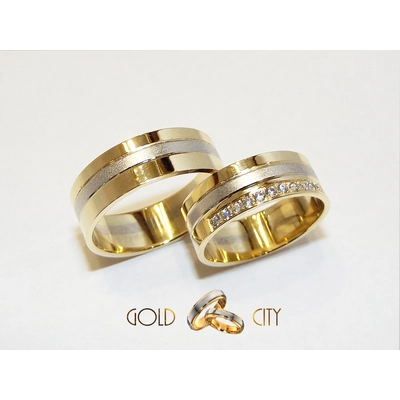 G-1155 11K Modern arany karikagyűrű kövekkel