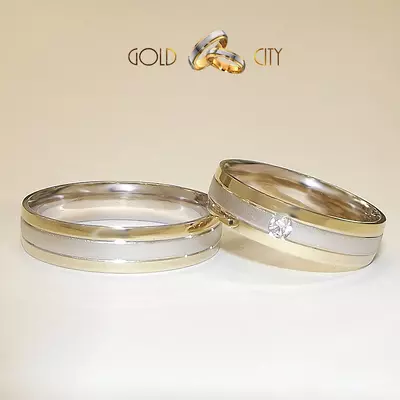 G-1162-SFS Modern kétszínű arany karikagyűrű