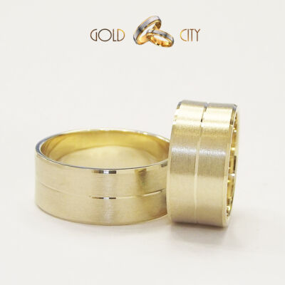 Modern 14 karátos sárga aranyból készült karikagyűrű-goldcity.hu