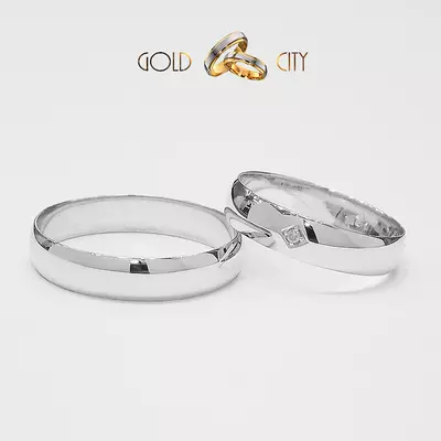 G-1178-F klasszikus sima fehér arany karikagyűrű