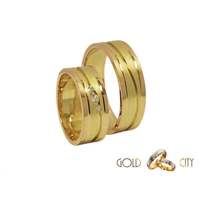 Fényes rozé és matt sárga arany karikagyűrű, a Gold City Ékszer Webáruház kínálatából.