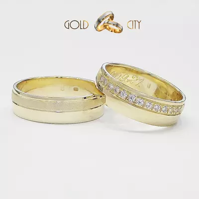 Sárga arany karikagyűrű, kövekkel díszítve a Gold City Ékszer Webáruház kínálatából.