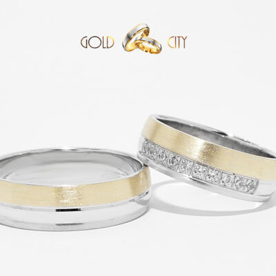 Kétszínű 14 karátos sárga és fehér arany karikagyűrű-goldcity.hu
