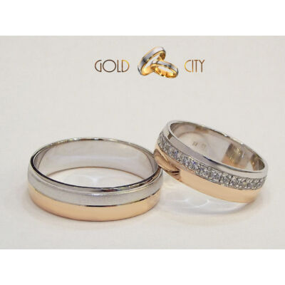 Kétszínű arany karikagyűrű, a Gold City Ékszer Webáruház kínálatából.