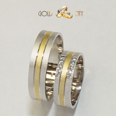 Karikagyűrű 14 karátos  sárga és fehér aranyból- goldcity.hu