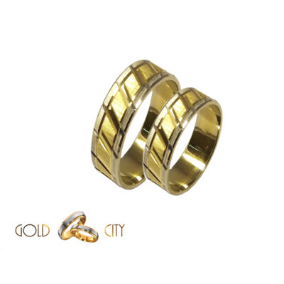 Karikagyűrű jegygyűrű vésett mintával a GoldCity Ékszer Webáruházból