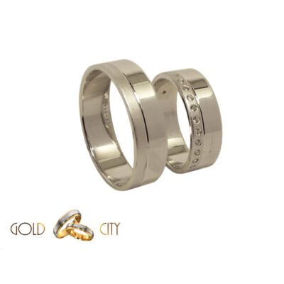 Fehér arany karikagyűrű  kövekkel  a Gold City Ékszer Webáruházból