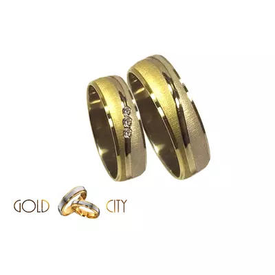 G-1116 Kétszínű arany karikagyűrű fényes mintával