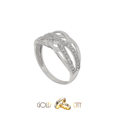 Női gyűrű 14 karátos fehér aranyból-goldcity.hu