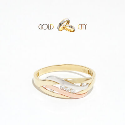 Háromszínű arany gyűrű az ékszer webáruházból-GoldCity-Ékszer-Webáruház