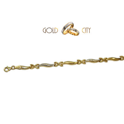 Sárga és fehér  arany karkötő az ékszer webáruházból-GoldCity-Ékszer-Webáruház