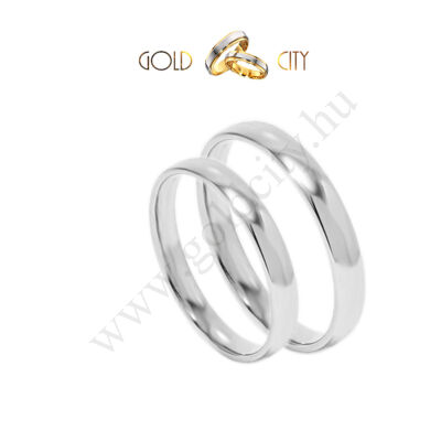 Fényes, 14 karátos klasszikus fehér arany karikagyűrű-goldcity.hu