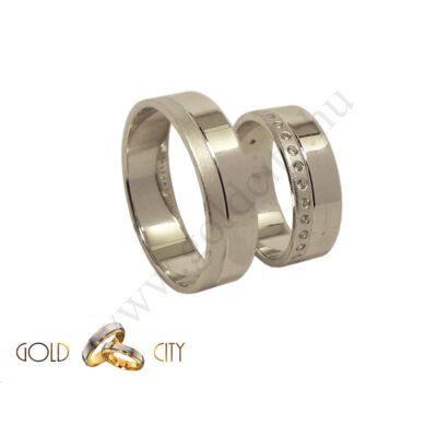 Fehér arany karikagyűrű  kövekkel  a Gold City Ékszer Webáruházból