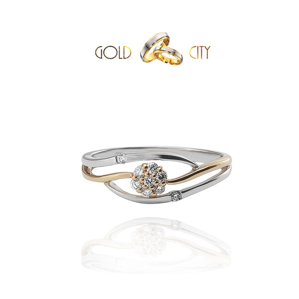 Csillogó briliánsok díszíti a női gyűrűt. Brill 0,126 ct -goldcity.hu