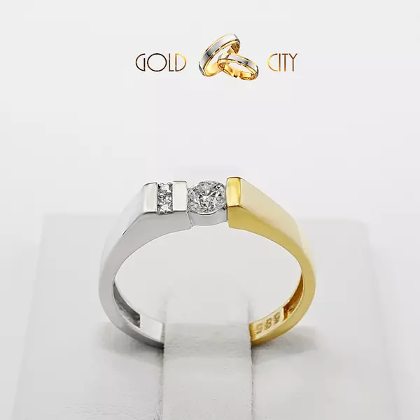 Fehér sárga arany gyűrű az ékszer webáruházból-GoldCity-Ékszer-Webáruház