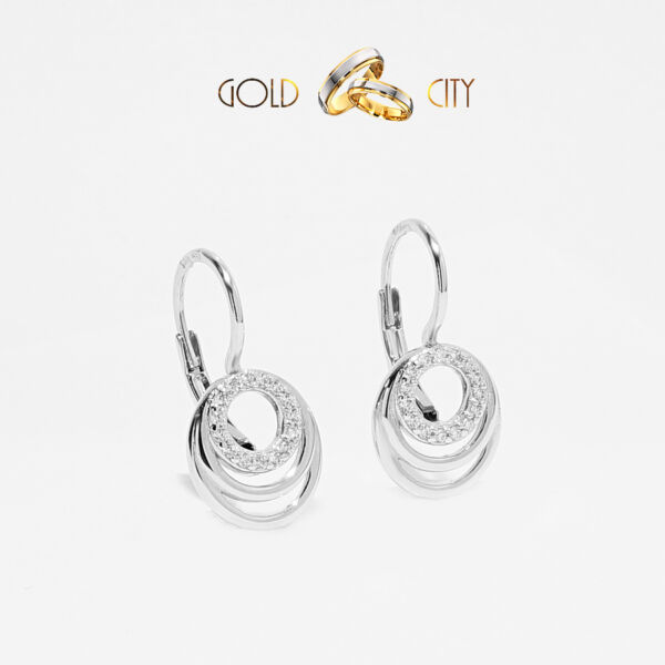 Különleges arany fülbevaló 14 karátos fehér aranyból-goldcity.hu