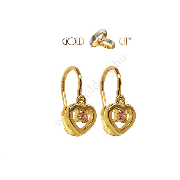 Sárga arany pillangó bébi fülbevaló az ékszer webáruházból-goldcity.hu